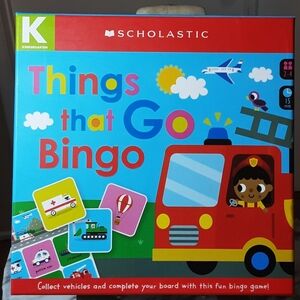 FREE W/10$ PURCHASE-Scholastic Things That Go Bingo Game - Red, Blue, Green